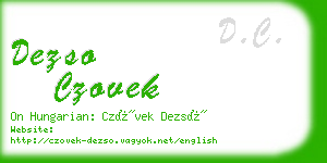 dezso czovek business card